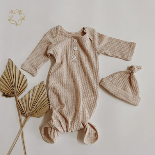 Baby Waffle Knotted Sleep Gown
